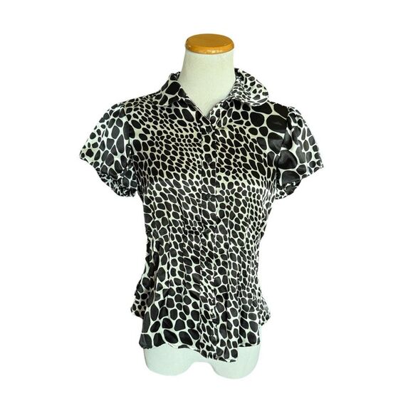 Womens Vintage Allison Taylor Vintage Button Down Polka Dot Top Blouse - Sz S - Picture 1 of 1